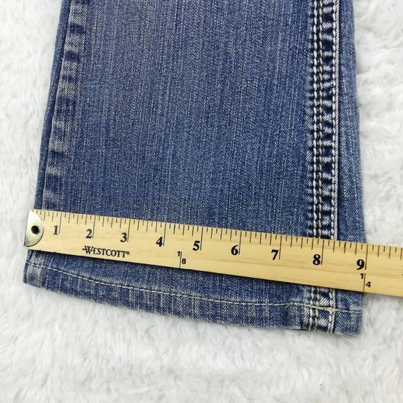 Silver Womens Jeans Eden Flare Blue Denim Light Wash Low Rise Embroidered 29 - Picture 11 of 15